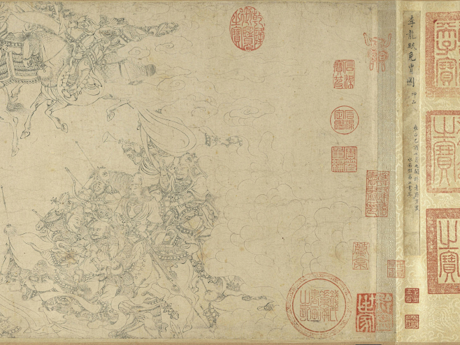 北宋 李公麟-免胄图局部