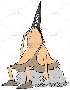 戴着笨蛋帽的穴居人
