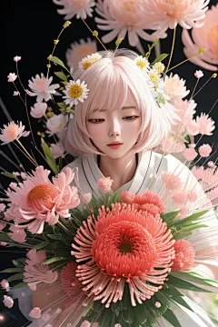 忠诚纯洁之美高清日本动画中的星光菊花