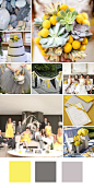 Yellow + Gray + Silver 黄色+灰色+银色 适合现代感强烈的秋季婚礼