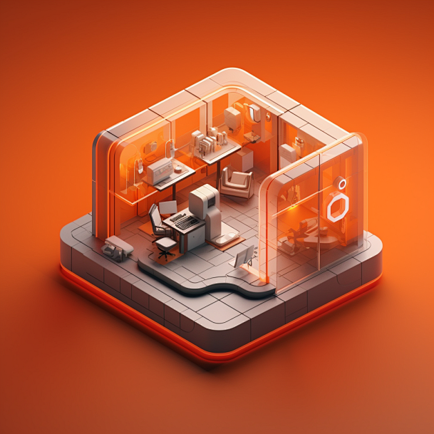 eden19_B2B_3D_scenes_an_operation_center_icon_whiteand_orange_f ...