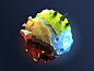 Low poly planet low poly 3d faceted polygon blender planet space tornado volcano whirpool forest