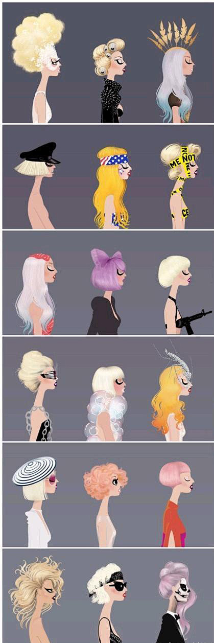 创意工坊：Lady Gaga 的各種造型...