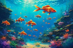 动物鱼类海鱼深海海洋生物珊瑚海洋插画图片