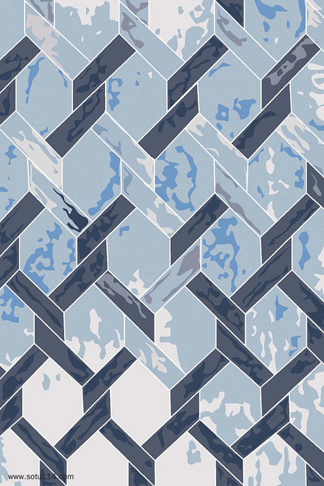 简约几何淡蓝色小清新地毯图案