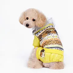 宠物狗狗玩具泰迪比熊幼犬奶狗新年秋冬装加厚夹棉衣服民族四脚