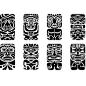 125#非洲风原著土著民族人脸抽象图腾 图像符号 AI适量文件设计素-淘宝网