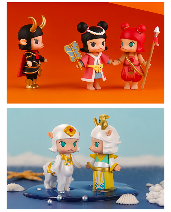 popmart泡泡玛特molly西游系列盲盒娃娃公仔二次元潮流手办摆件tmall