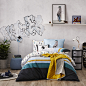 Skater Boy Quilt Cover Set Multi : Your kid could be the coolest on the block with this funky Skater Boy Quilt Cover Set. Featuring skate-boards on one side, with spray paint flecks and coloured panels on the other, you can easily change the vibe to suit 