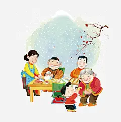 冬至合家包饺子高清素材 一家人 冬至 包饺子 过年 免抠png 设计图片 免费下载