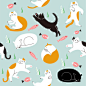 猫无缝插画