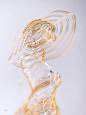 the WIRES v3: ethereal : Ethereal is my new personal project that continues the exploration of building sculptures from wires.My goal was to create a series of sensual woman sculptures using gold and silver wires. Where silver represents body, gold repres