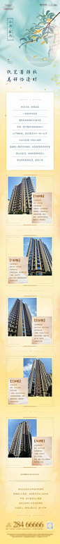 【南门网】 海报 长图 房地产 家书 工程进度 新中式 桂花 秋季 490722