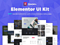 Elementor UI工具包，模板，模块UI设计作品网页设计详情页/列表页首页素材资源模板下载