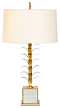 Worlds Away Boca Chica Mirror and Gold Leaves Table Lamp contemporary-table-lamps