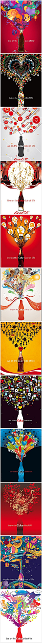 视觉日刊：可口可乐“请把世界喷出来”系列插画设计。