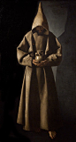 #绘画参考素材# FFF……Francisco de Zurbaran, St Francis of Assisi in His Tomb 1630#中世纪服饰#