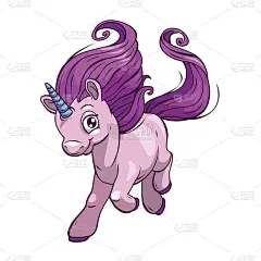 可爱的幻想卡通独角兽