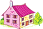 Pink House Illustration