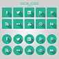 Social Icons - Free : A free set of  scalable social icons featuring the flat design trend.