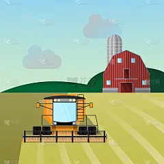 联合收割机载体插图孤立