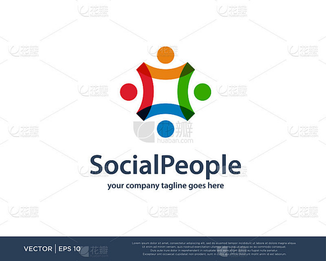 社会人团结在一起的团队标志图标矢量