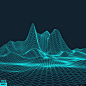 酷炫 科技感 山脉 起伏 3d立体 背景 抽象/线条设计素材平面设计