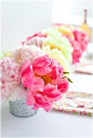 Peony centerpieces.