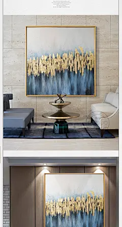 DUDUO都多|美式轻奢手绘油画 客厅餐厅玄关抽象装饰画 沙发背景墙-tmall.com天猫