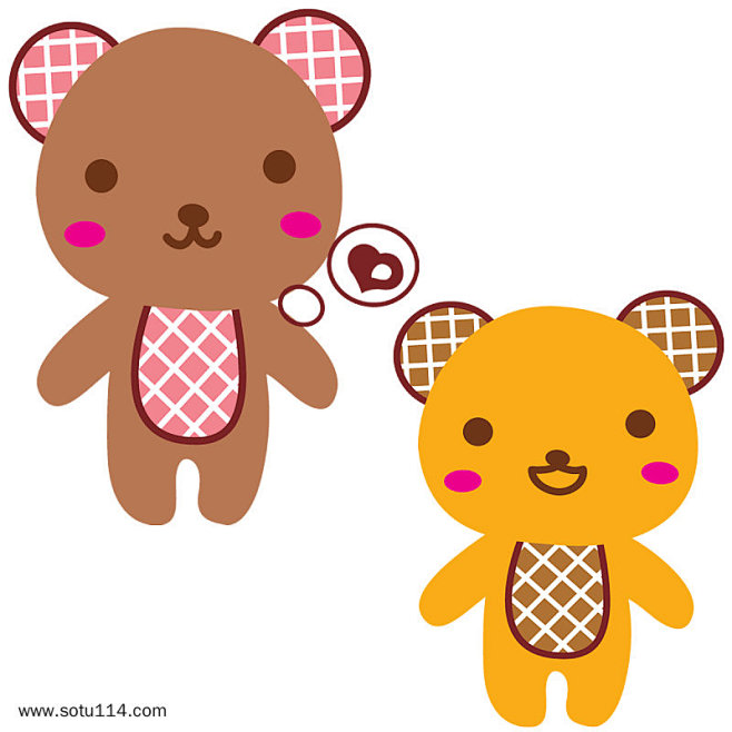 卡通两个小熊