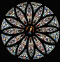 玫瑰窗（The rose window）| 也称玫瑰花窗，为哥特式建筑的特色之一，指中世纪教堂正门上方的大圆形窗，内呈放射状，镶嵌着美丽的彩绘玻璃，因为玫瑰花形而得名。