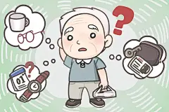老爷爷失智忘东忘西插画下载