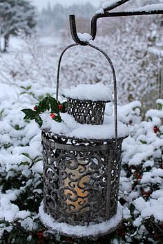 Lantern in the snow