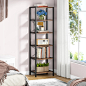 6-Tier-Corner-Shelf-Small-Bookshelf-71-inch-Tall-Bookcase-Rustic-Corner-Storage-Rack