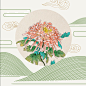 中国风手绘重阳节菊花素材背景