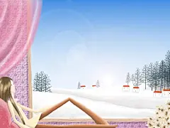 冬天唯美卡通插画桌面壁纸