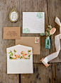 Romantic vintage wedding invitations