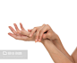 美丽的女人手与法国美甲指甲,Beautiful woman hands with french manicure nails - 图虫创意-全球领先正版素材库-Adobe Stock中国独家合作伙伴
