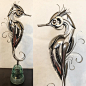 Striking Silverware Animal Assemblages by Matt Wilson : South-Carolina based artist Matt Wilson brings old silverware to life in his bent and welded sculptures of birds and other wildlife. Fastened to pieces of driftwood or mounted to segments of old lumb