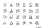 Creative business solutions related icon set. Innovation team management. Editable stroke. Pixel Perfect at 64x64