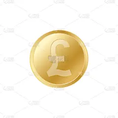 黄金英镑硬币.逼真逼真的金币.