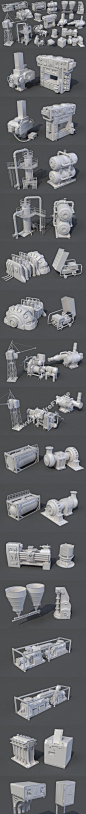各种各样的工厂机械3D模型合集下载（Blend,OBj,FBX） 