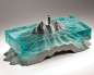 Ben Young - SET SAIL : Laminated float glass, cast concrete and bronze.<br/>W170mm x D170mm x H390mm<br/>