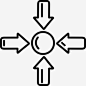 四箭十字指着一圈中心图标 https://88ICON.com 箭 圈 交叉 按钮 四 中心指向 指出 脑卒中的图标