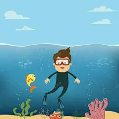 浮潜宣传海报矢量图 童趣 高清背景 背景 设计图片 免费下载 页面网页 平面电商 创意素材