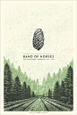 Band of Horses pinecone gig poster by Simon Marchner