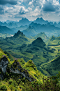 桂林山水风光十万大山风景