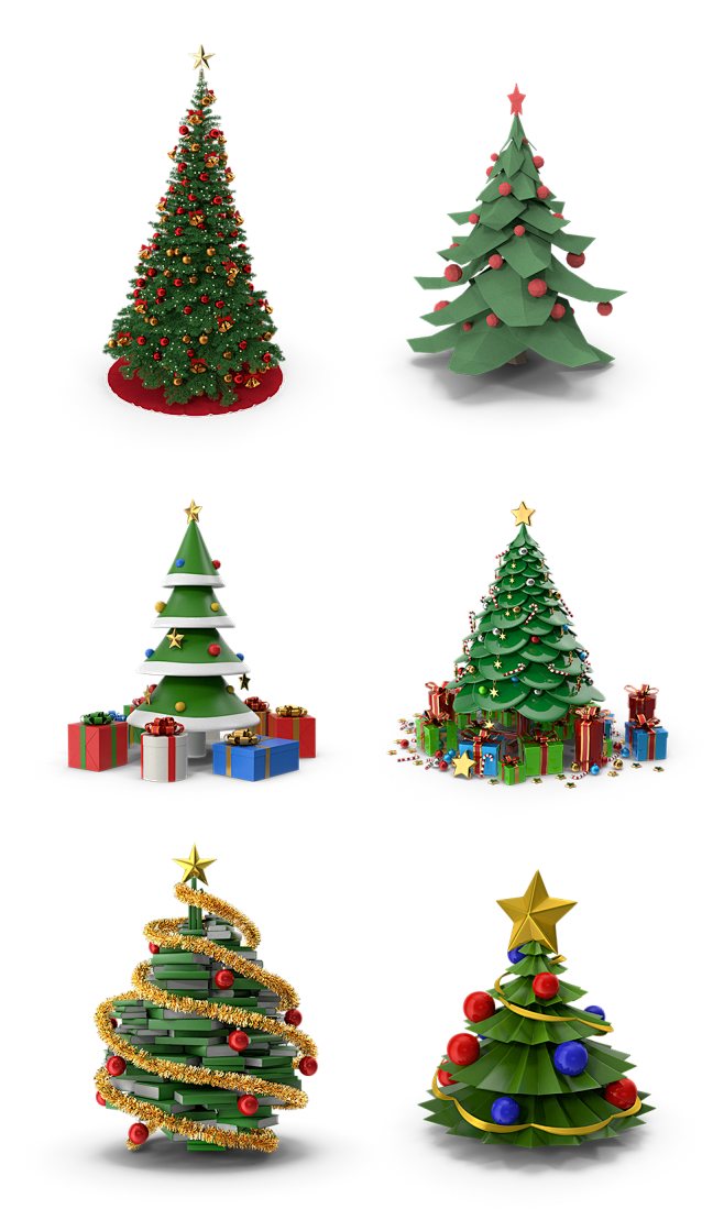 圣诞树礼盒圣诞节海报合成素材_PNG：