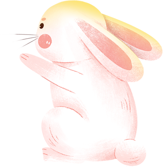 国潮手绘插画兔子