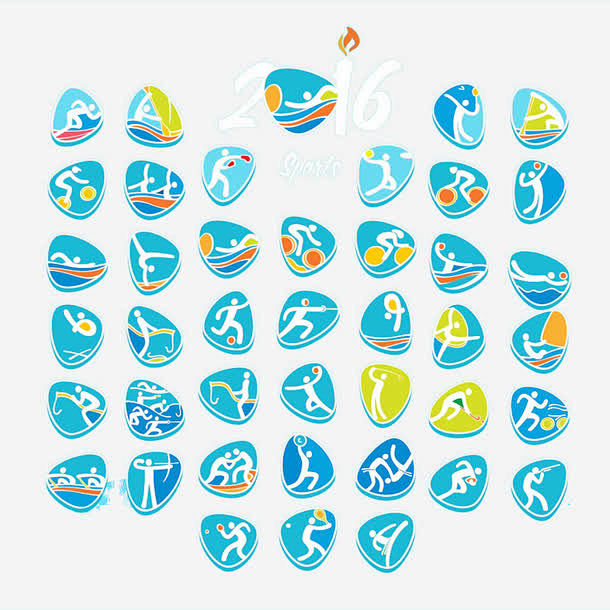 里约奥运会运动图标高清素材 2016奥运...